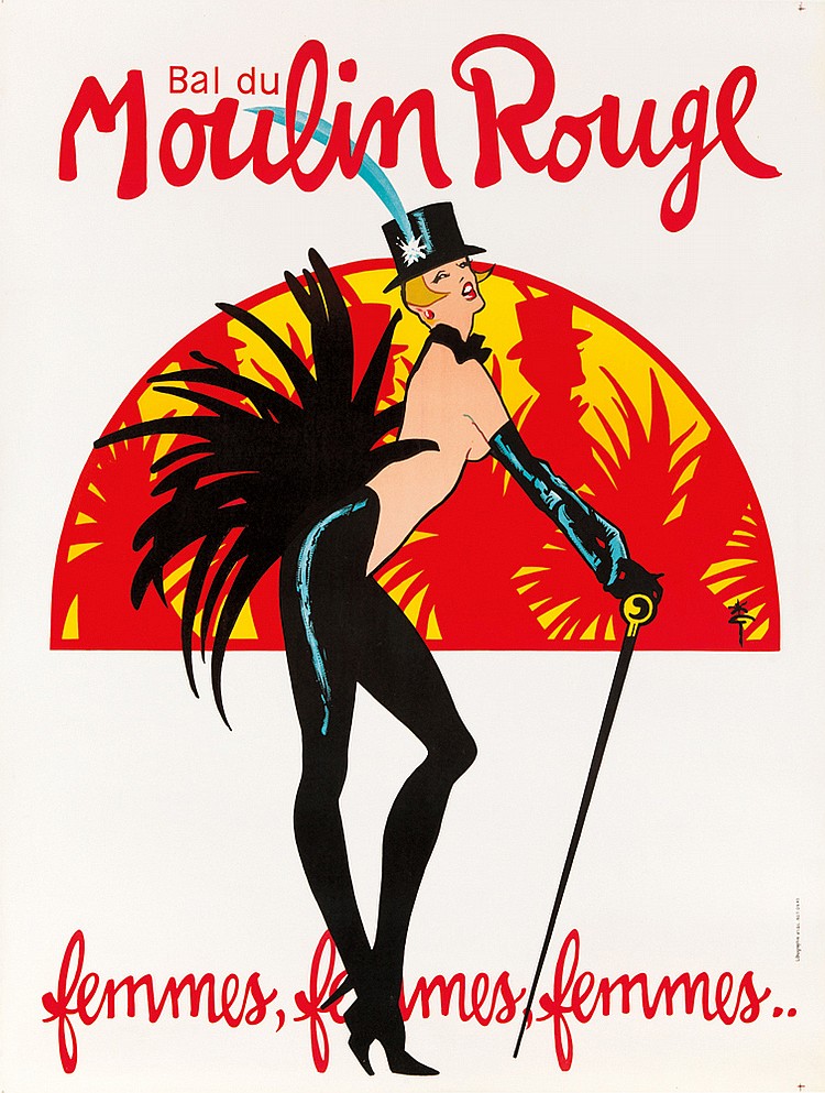 Moulin Rouge Femmes, toples woman dancer