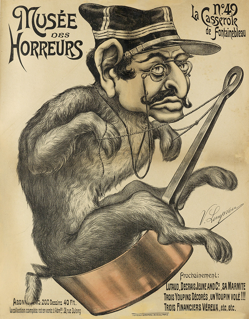 Musee des Horreurs, dog-man sits in a pot