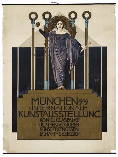 Munchen 1909 Internationale Kunstausstellung, woman in black dress