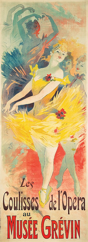 Les Coulisses de L’Opera au Musee Grevin, long poster, woman in yellow
