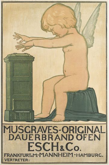 Musgraves-Original Dauerbrand Ofen Esch and Co, nude cherub