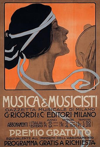 Musica and Musicisti, woman with blue ribbon in her hair