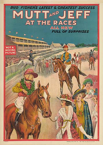 Mutt and Jeff at the Races, horses and riders