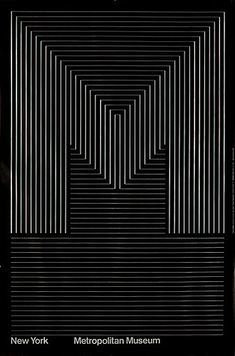New York, Metropolitan Museum, large M, black and white poster