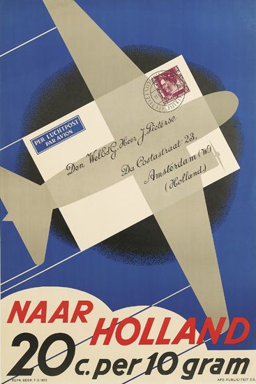 Naar Holland, letter, plane
