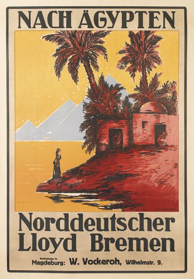 Nach Agypten Norddeutscher Lloyd Bremen, island with palm trees