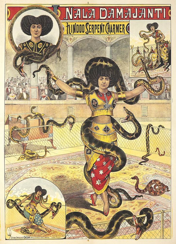 Nala Damajanti, serpent charmer, woman and snakes