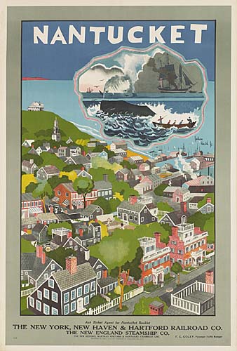 Nantucket, New York, New Haven, and Hartford Railroad, aerial view of the town
