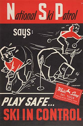 National Ski Patrol, Ski in Control, black poster