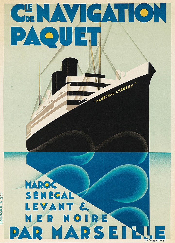 Cie de Navigation Paquet, Par Marseille, black ship