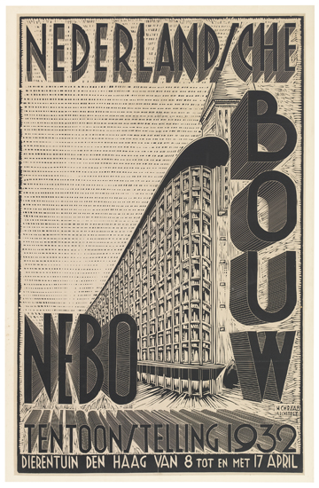Nederlandsche, Nebo Tentoonstelling, black and white poster
