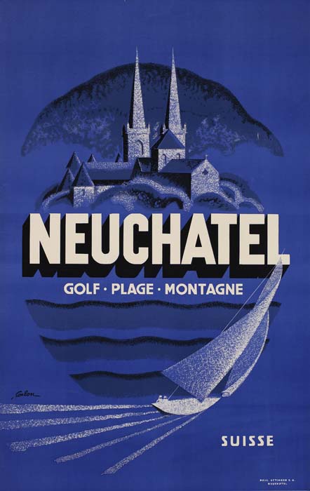Neuchatel, blue poster