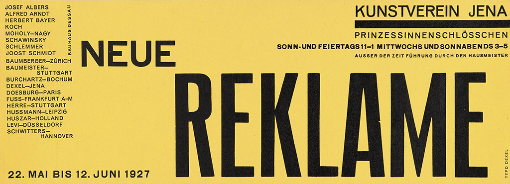 Neue Reklame, long yellow poster