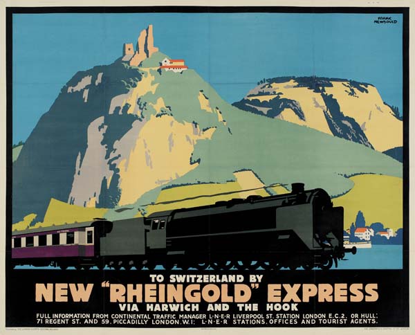 New Rheingold Express to Switzerland, mountains, train