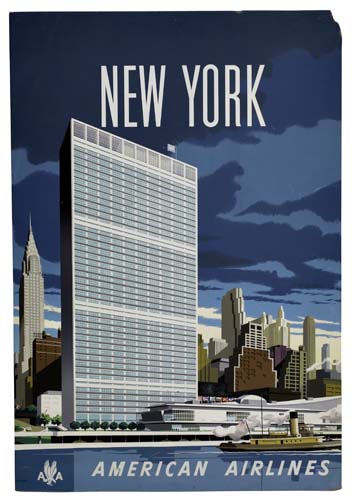 New York, American Airlines, large building