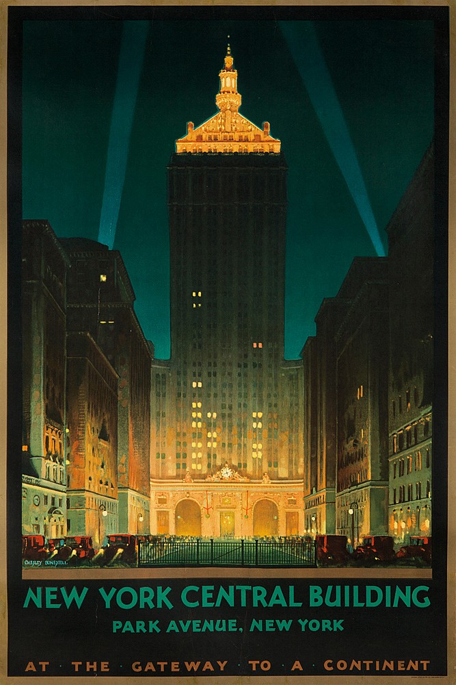 New York Central Building, Park Avenue, New York, tall buildings, smaller poster