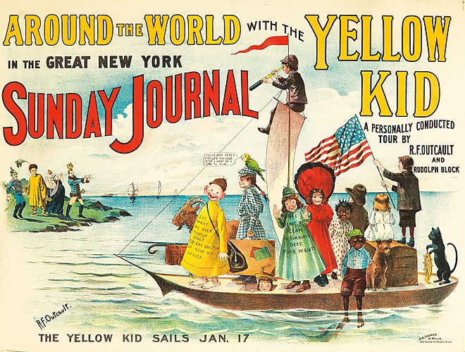 Around the World with the Yellow Kid, in the Great New York Sunday Journal, crowded ship