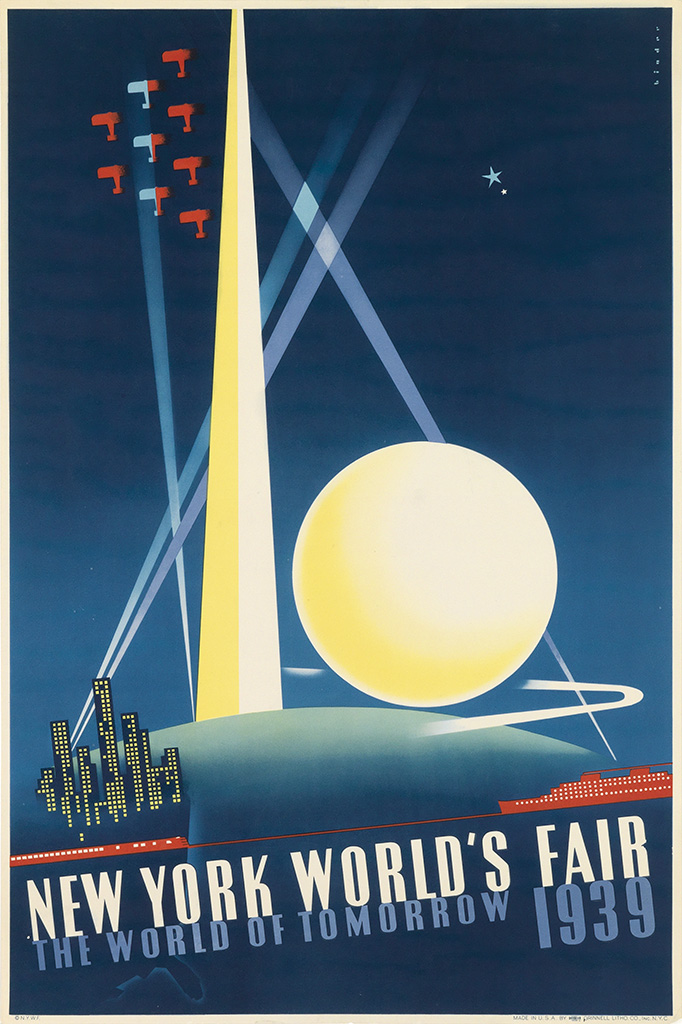 New York World’s Fair, The World Of Tomorrow, 1939, blue poster