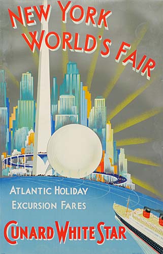New York World’s Fair, Atlantic Holiday Excursion Fares, Cunard White Star, New York City