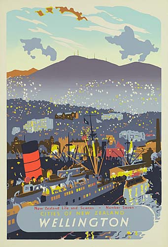 Cities of New Zealand, Wellington, ships, mountains