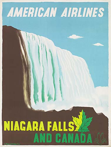 Niagara Falls and Canada, American Airlines, waterfall