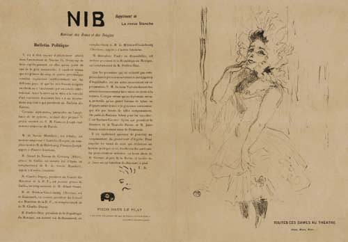 NIB, two pages, book and illustration of a woman