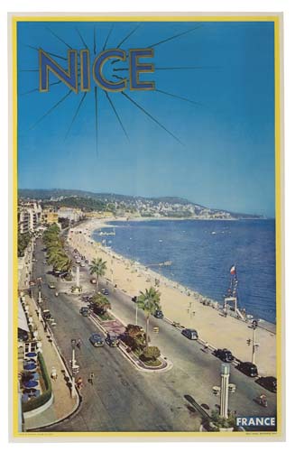 Hiver Nice Ete, woman picks flowers on the shore