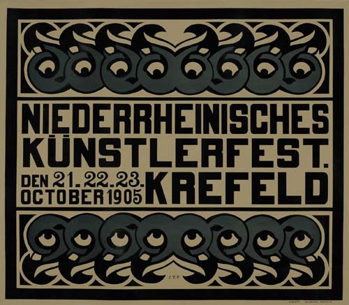 Niederrheinisches Kunstlerfest Frefeld, grey poster
