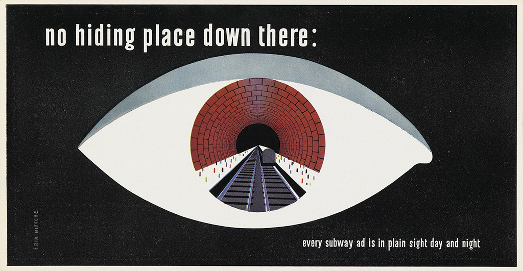 No Hiding Place Down There, Every Subway Ad is in Plain Sight Day and Night, eyeball