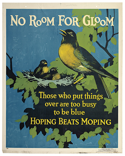 No Room for Gloom, birds singing, Hoping Beats Moping, yellow bellied birds