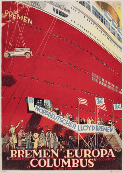 Bremen Europa Columbus, red ship