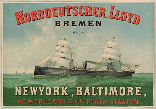Norddeutscher Lloyd Bremen Nach, NewYork, Baltimore, ships