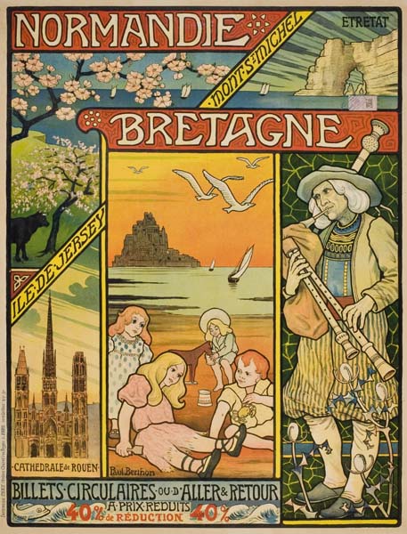 Normandie Bretagne Billets Circulaires, scenes illustrated