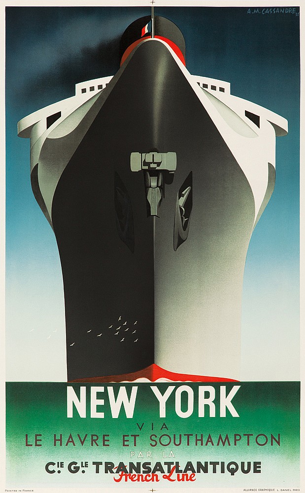 New York via Le Havre et Southampton, black ship