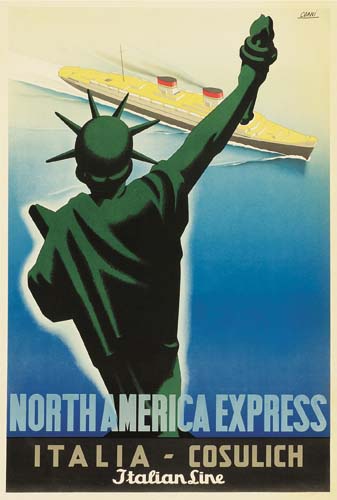 North America Express, Italia-Cosulich, Italian Line, Statue of Liberty