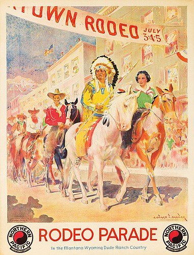 Rodeo Parade, Indian chief, Northern Pacific