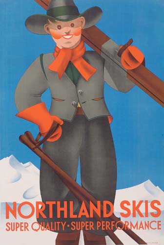 Northland Skis, Super Quality Super Performance, man with skis