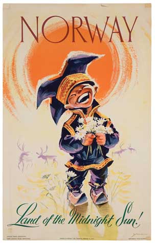 Norway, Land of the Midnight Sun, jester in blue