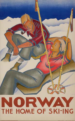 Norway, The Home of Skiing, couple taking a break from skiing