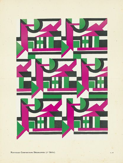 Green, purple, and black design