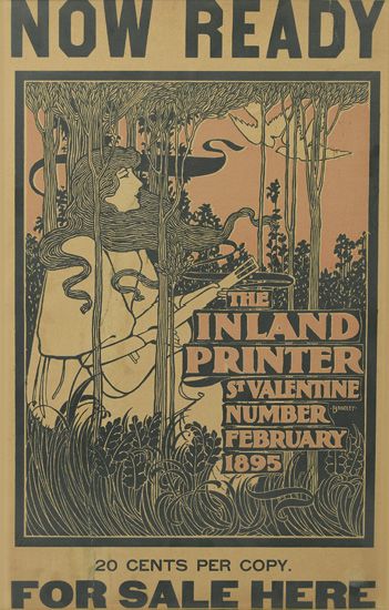 Now Ready For Sale Here, The Inland Printer, woman in nature with a guitar