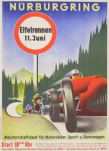 Nurburgring, red car, motorcycles
