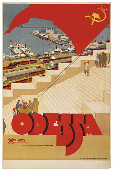 Odessa, ship, red flag