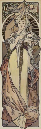 Long poster, woman in yellow