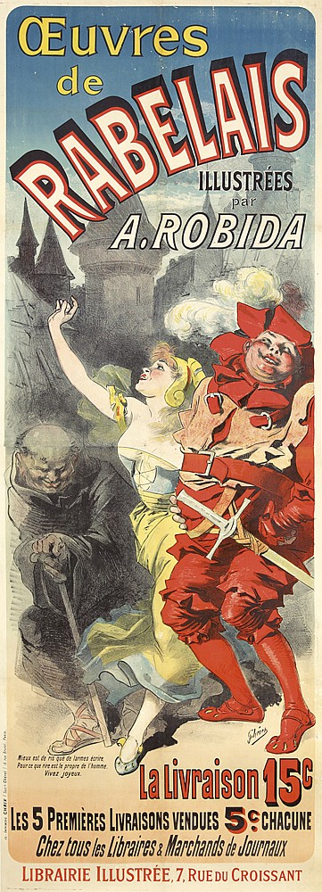 Oeuvres de Rabelais Illustrees par A. Robida, long poster