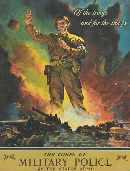The Corps of Military Police, United States Army, soldier in explosion