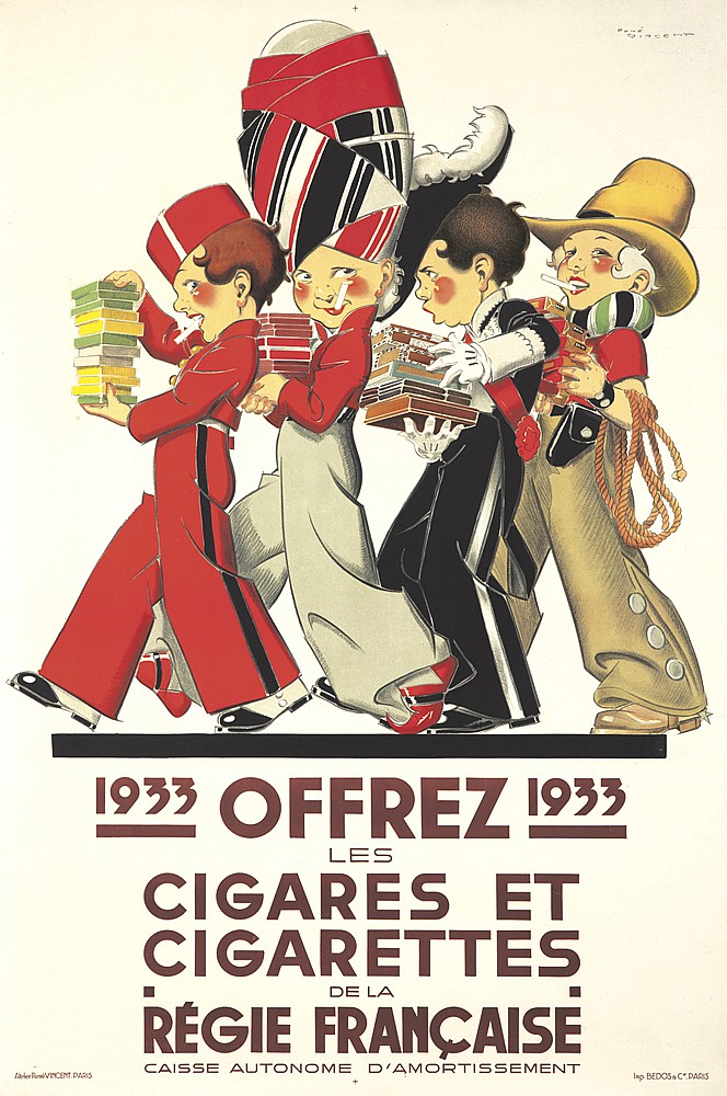 Offrez les Cigares et Cigarettes, children marching