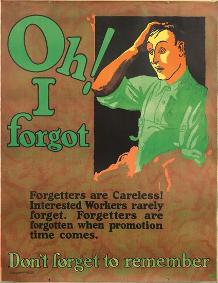Oh! I forgot, Don’t Forget to Remember, brown poster, man in green