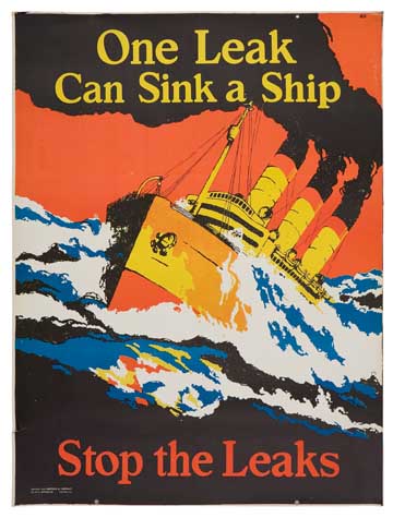 One Leak Can Sink a Ship, Stop the Leaks, sinking ship