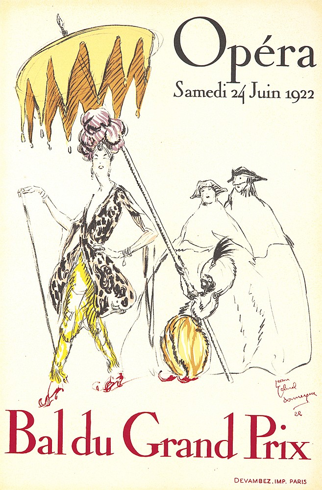 Opera Samedi 24 Juin, Bal du Grand Prix, woman under an umbrella